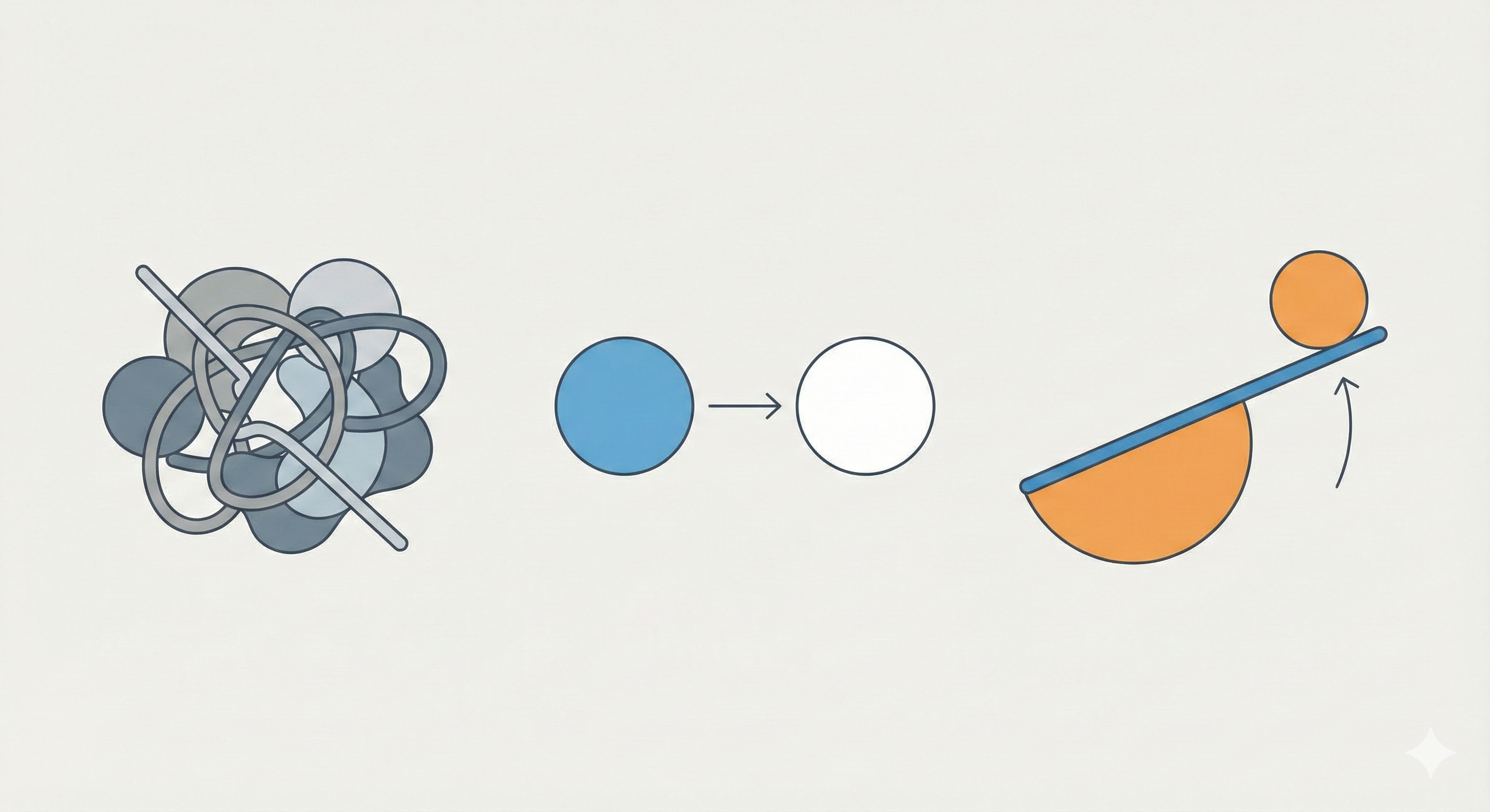 Abstract illustration showing confusion turning into clarity