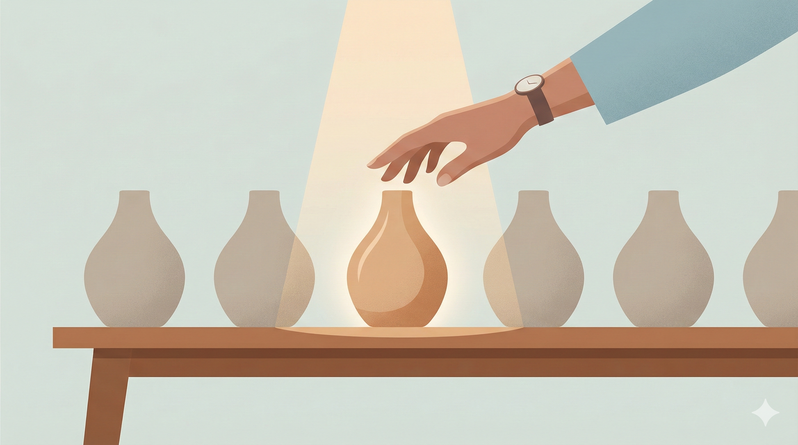 Illustration symbolizing judgment and choice